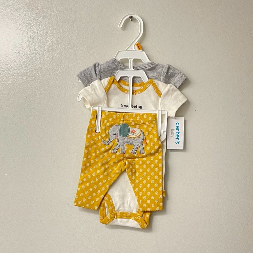 NWT! Carter's 3-Pic Elephant Little Character Set - Picture 3 of 4